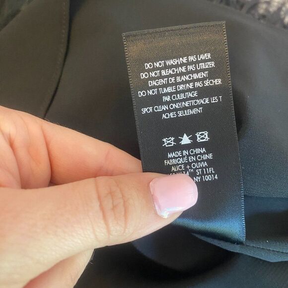 Alice + Olivia Black Milany Spaghetti Strap Ostrich Feather Party Dress - Picture 9 of 13